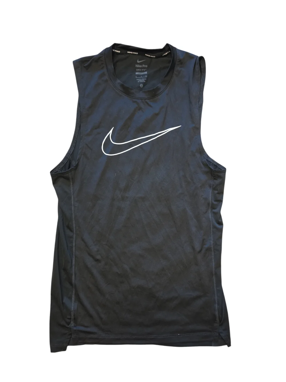 Nike Men’s Black Tank Top with White Swoosh
